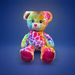 Build A Bear Rainbow Spotted Safari Leopard Stuffed Animal Plush 2017